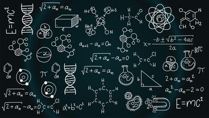 hand drawn chemistry formulas