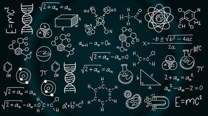 hand drawn chemistry formulas