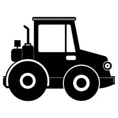 Vector art of silhouette of a road roller