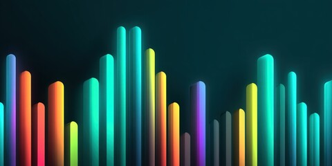 Vibrant abstract colorful bars in a dynamic glowing arrangement