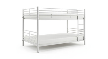 Minimalist White Bunk Bed PNG
