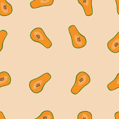 papaya background seamless pattern 