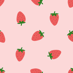 strawberry background seamless pattern 