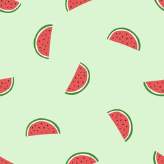 watermelon slice background seamless pattern 