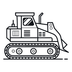 Vector art of excavator isolated on white background