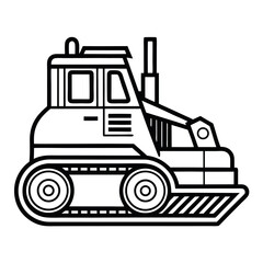 Naklejka premium Vector art of bulldozer isolated on white background
