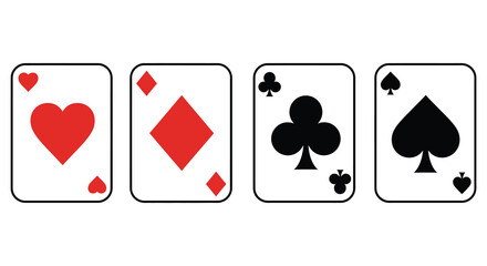 Simple Playing Card Suits Illustration Set
