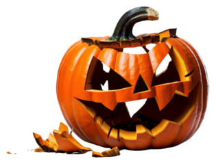 PNG Halloween pumpkin anthropomorphic jack-o'-lantern.