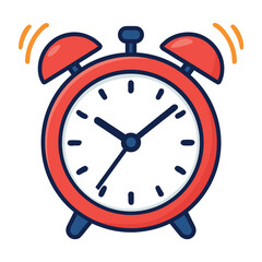 Red Alarm Clock Time Illustration Vector 