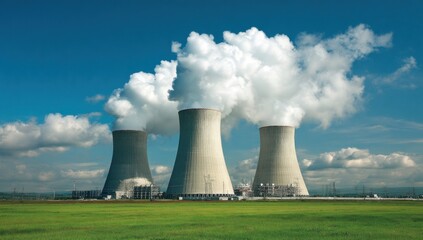 Fototapeta premium Nuclear power plant landscape