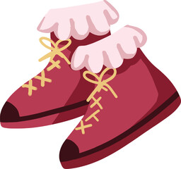 Cozy Red Winter Boots with Fur Trim