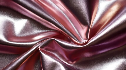 Close-up view of a metallic fabric with a rose-gold sheen.