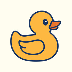 Rubber Duck Vector Illustration Yellow Bath Toy Icon