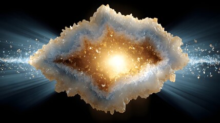 A radiant crystal formation with a glowing center.