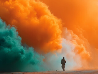 Indian people celebrating on the street with Indian flag