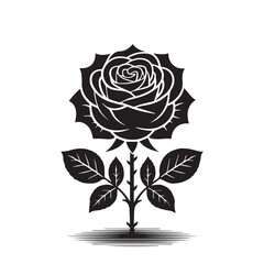 Set of roses silhouettes, Flower silhouette
