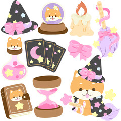 Pastel Halloween Cute Clipart Set &ndash; Kawaii Spooky Pumpkins, Ghosts, Witch Hat, Bats
