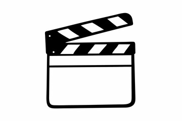 film clapper board silhouette art, clapperboard black icon