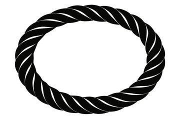 rope silhouette illustration, circle of rope black vector
