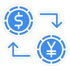 Dollar to Yen Convert icon style