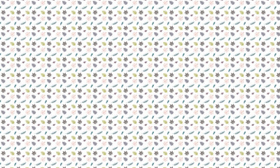 Seamless pattern, leaves, white backgrounds vector art illustration