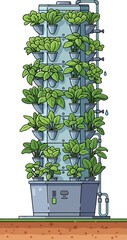 Fototapeta premium Vertical Hydroponic Garden System with Lush Green Plants.