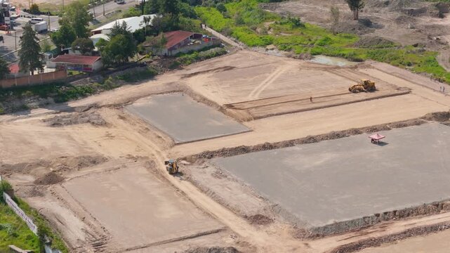 Heavy machinery working at a construction site