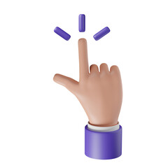 finger pushing button 3d icon