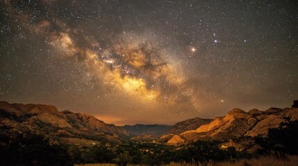 Milky Way over mountains