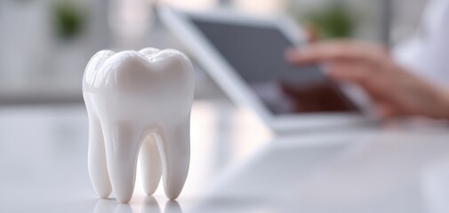 The ceramic tooth model showcasing dental health trends in healthcare settings.