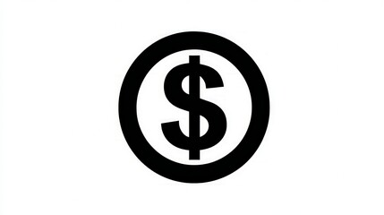 Simple Black Dollar Sign Icon