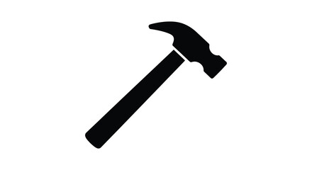 Simple Black Silhouette of a Hammer