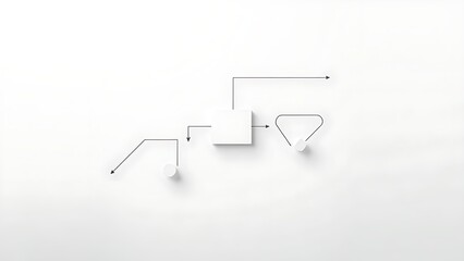 Modern geometric flow diagram on neutral background, representing business efficiency and optimization.