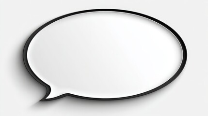 Simple White Speech Bubble With Black Outline