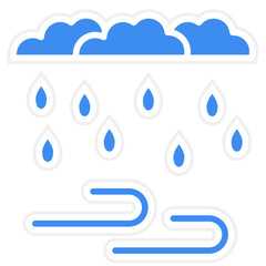 Rain Vector Icon Style