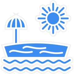 Fototapeta premium Beach Vector Icon Style