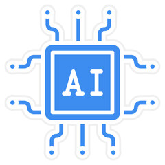 Artificial Intelligence Vector Icon Style
