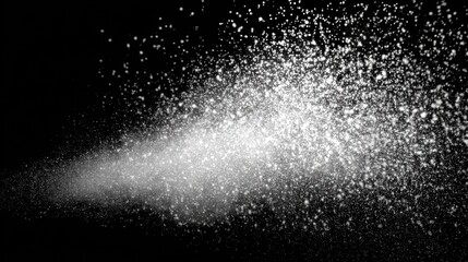 Obraz premium Abstract White Spray Particles On Black Background