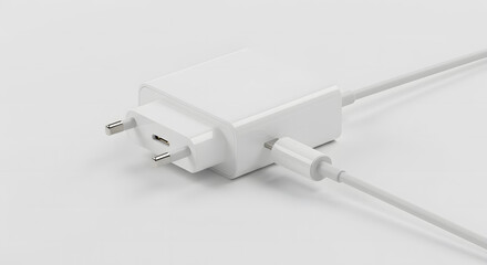 USB-C Power Charger on White Background PNG