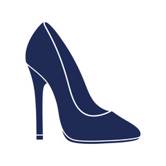Elegant navy blue stiletto heel shoe fashion footwear stylish pump women s accessory isolated graphic