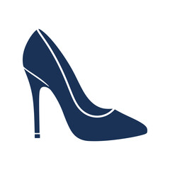Navy blue high heel shoe vector illustration elegant footwear fashion accessory women s shoe icon isolated graphic