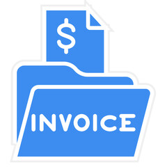Folder Invoices Vector Icon Style