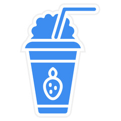 Strawberry Milkshake Vector Icon Style