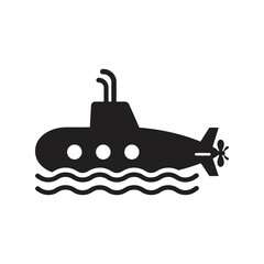 Black submarine vector illustration underwater naval vessel ocean exploration ship marine transport icon isolated eps graphic