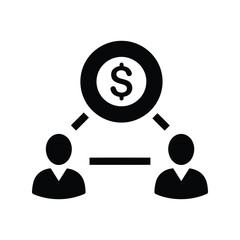 Business partnership icon financial collaboration money exchange symbol teamwork investment graphic