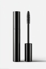 Black mascara tube and wand