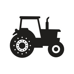 Black tractor silhouette vector illustration agricultural vehicle farming equipment rural transport isolated eps graphic