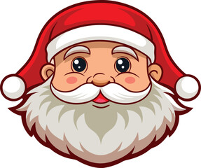 Santa Claus Face Realistic Vector.