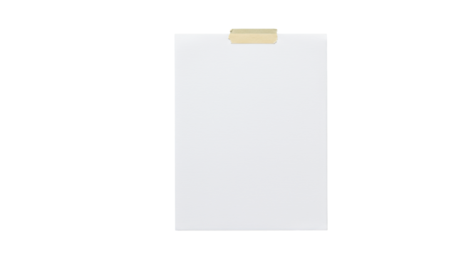 transparent office paper with light brown masking tape on a subtly textured transparent studio background, overhead flat-lay, clean slate concept - Powered by Adobe