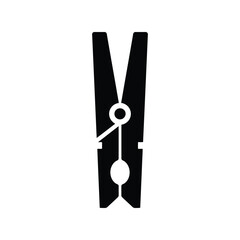 Black clothespin vector illustration laundry clip household item simple graphic isolated eps